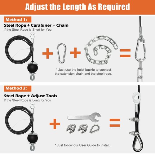 SERTT Weight Pulley System Gym, Pulley Pro Home Cable Pulley System gym for Lat Pull Down, Biceps Curl, Triceps, Shoulders, Back, Forearm Workout, DIY Weight Cable Pulley Attachments for Gym Equipment