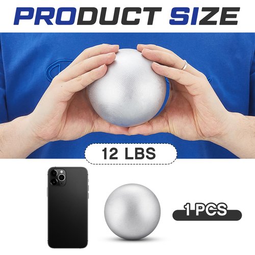 Silipull Shot Put Balls Track and Field Iron Shot Put Outdoor Cast Metal Shotput Weight Balls for Beginners Throwers Outdoor Practice(Sliver,12 Lbs)