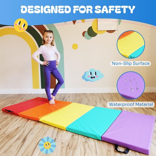 Bounce Tumbling Mat for Kids - Gymnastics Folding Exercise Mat for Home Use | Durable & Portable