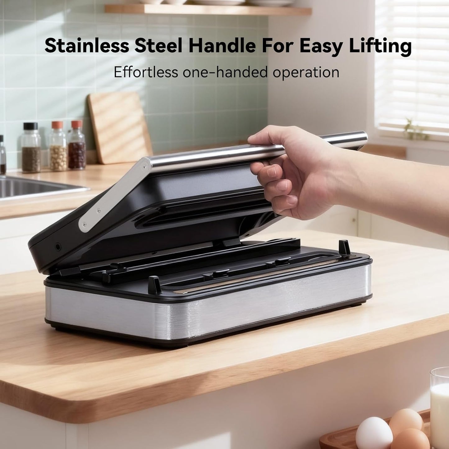 Regine Switzerland 10-in-1 Vacuum Sealer - Powerful 95kPa Food Preservation, Easy Handle & Built-in Cutter