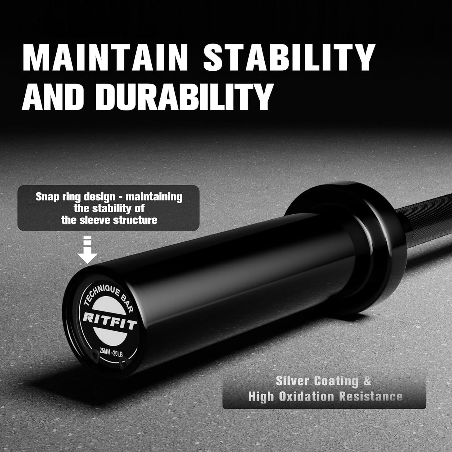 RitFit Olympic Barbell Weight Set - 4/6FT Bar with 55-115LB Plates | Ideal for Weightlifting & Strength Training