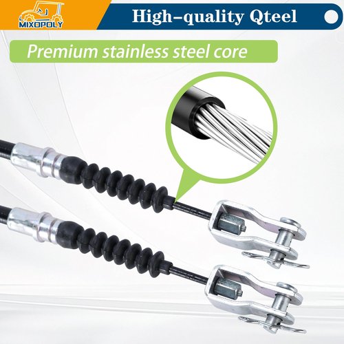 Mixopoly Driver & Passenger Side Brake Cable Kit for Club Car DS 2000-up Gas & Electric Stainless Steel Core 42 Inch Replace OEM 102022101 1019907 1020221-01