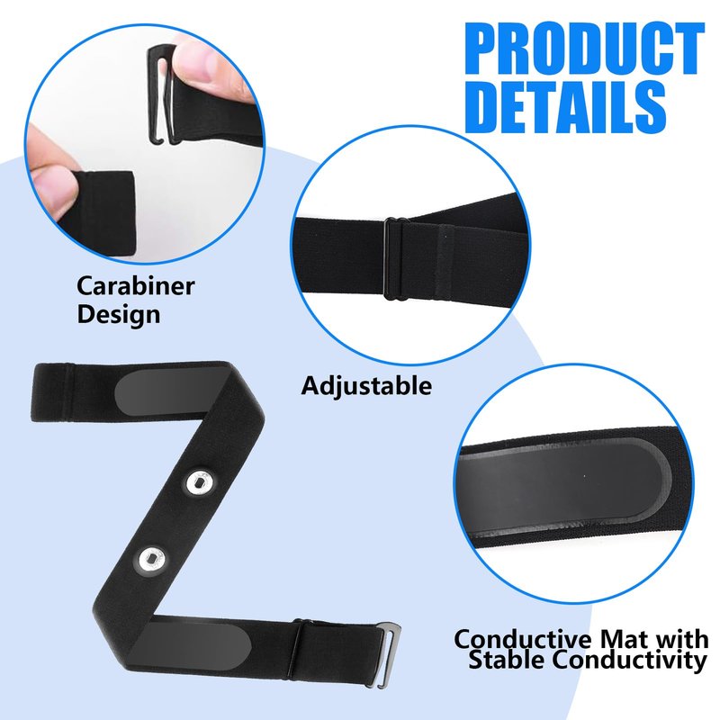 2 Pack Heart Rate Monitor Chest Band for Polar H10 H9 H7, Adjustable Waterproof Soft Replacement Chest Strap Compatible with Polar Wearlin Garmin Dual Running HRM (Black Length 25.6"-37.4")