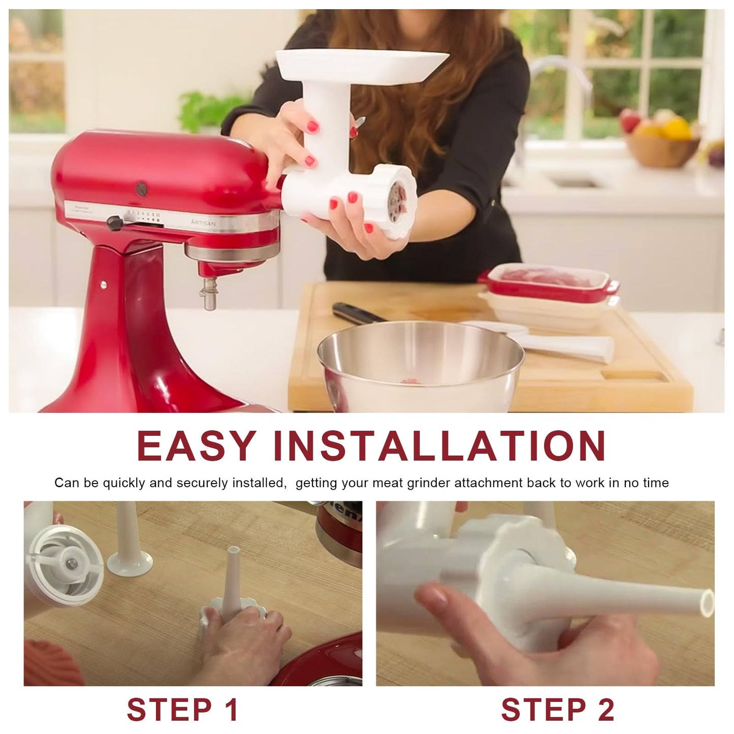 W115422 Food Grinder Attachment End Cap for Kitchenaid & Whirlpool - Replacement Screw Cap for Stand Mixer Meat Grinder Attachments