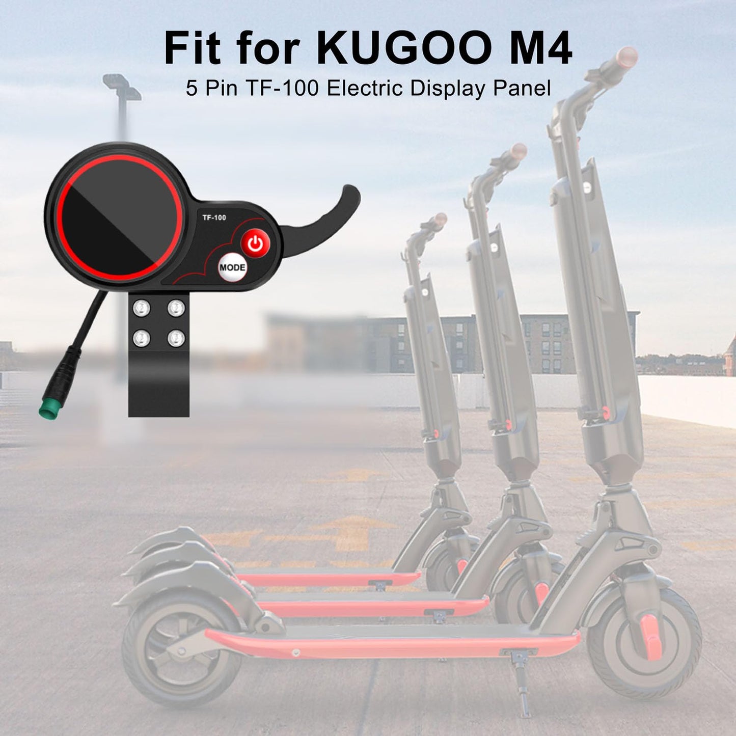 TF‑100 Display 5 Pin for KUGOO for M4 Electric Scooter Display Panel Communication Instrument KickScooter Controller LCD Dashboard Display Screen