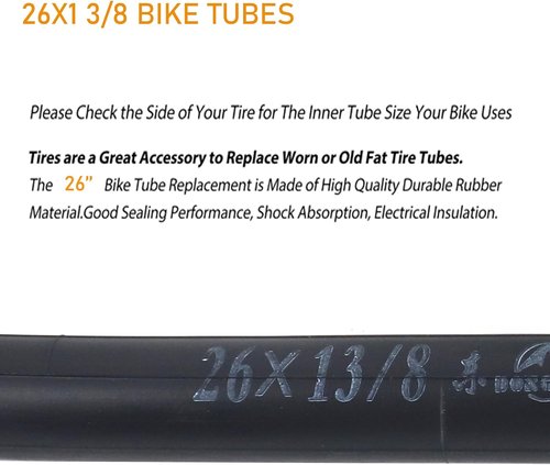 Bike Tubes - 2 Pack 26x1 3/8 AV32mm Schrader Valve Inner Tubes for 26 x 1 3/8 Bicycle Tires
