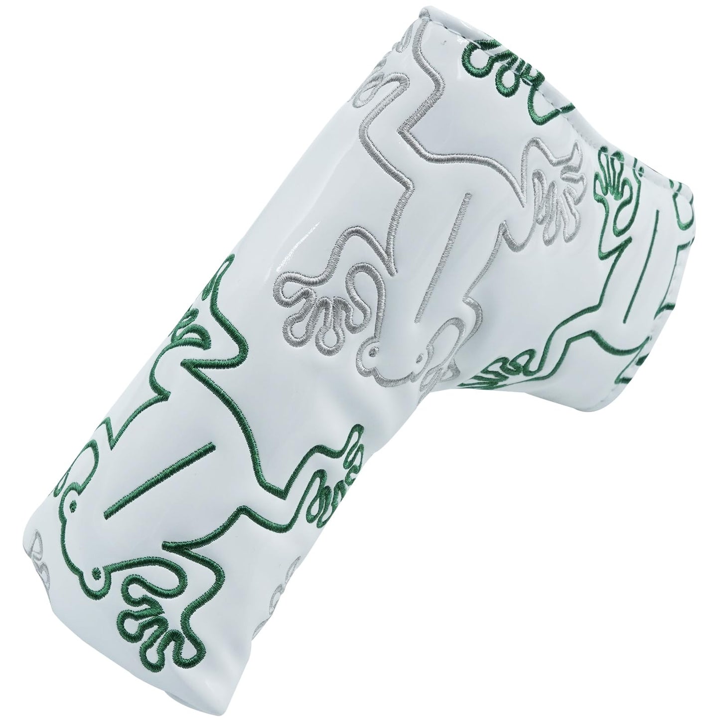 Gbourly Golf Club White Frog Blade Putter Cover Magnetic Closure PU Leather Headcover
