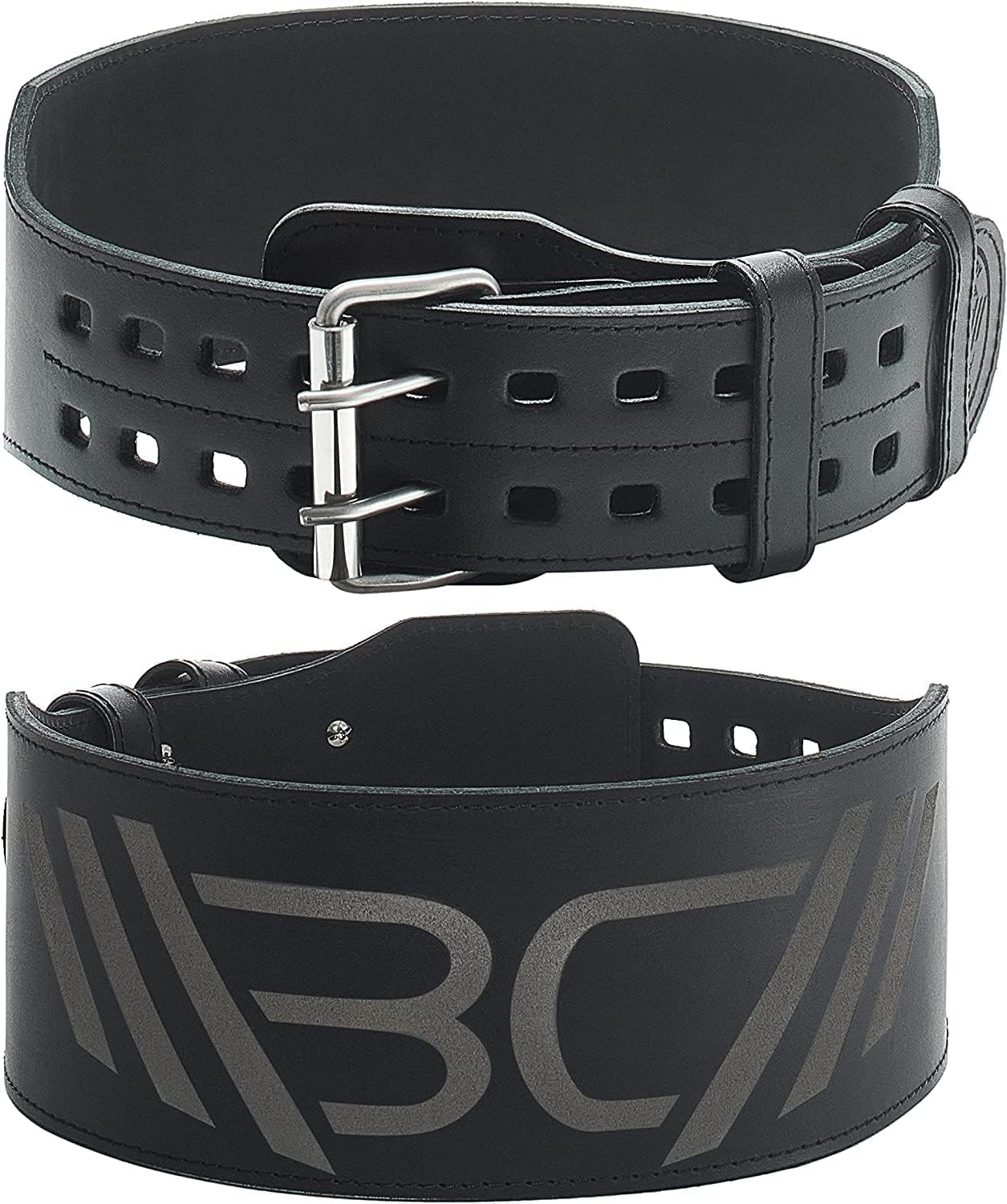 WARM BODY COLD MIND Leather Weight Lifting Belt 4" Adjustable Belt with Buckle for Workout, Squats, Gym, Powerlifting, Olympic Weightlifting, Strength Training. Waist/Back Support (Black, XXX-Large)
