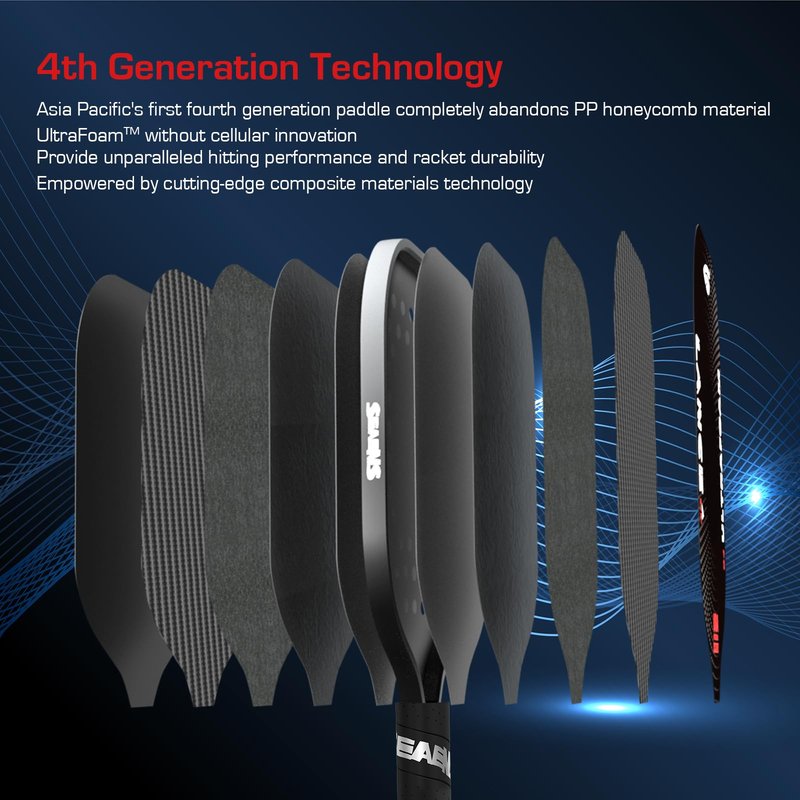 SEAENS Pickleball Paddles, USAP Approved, Five-Layer T700 Carbon Fiber, Gen 4 Pickleball Paddle with a 14mm 100% UltraFoam Core for Ultimate Spin & Consistency, Tournament Level Rackets