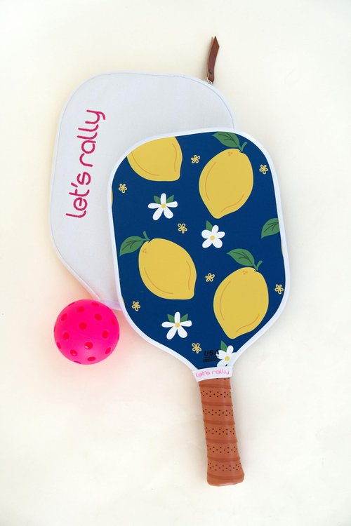 Let's Rally USAPA Approved Fiberglass Pickleball Paddle – Cute Pickleball Paddle for Women, Indoor & Outdoor Play, Lightweight Pickleball Rackets (Lemoncello)