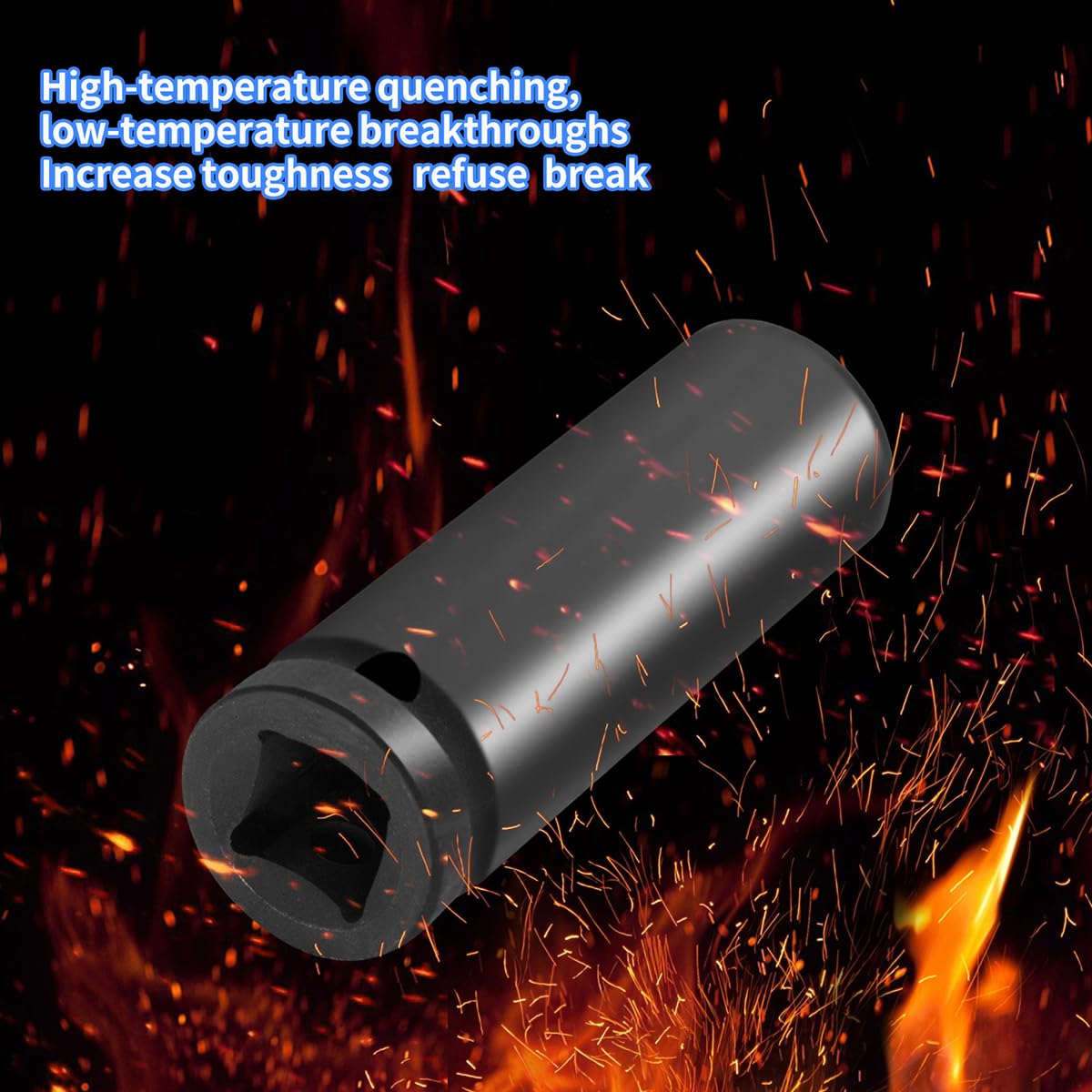 Meccion 1/2 Inch Drive Impact Socket 7/8 inch SAE, 6 Point Cr-Mo Deep Impact Socket, 78mm Length