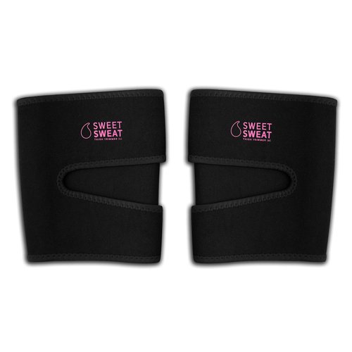 Sports Research Sweet Sweat Thigh Trimmers for Men & Women Increases Sweat & Activity to the Thighs during Exercise (Pink, Large)