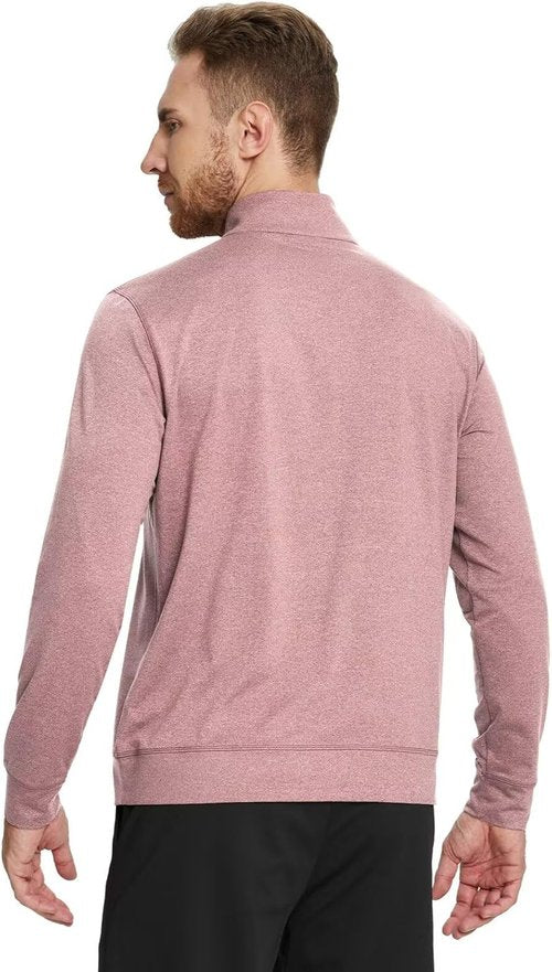 M MAELREG Quarter Zip Pullover - Men's Moisture-Wicking Performance Golf Sweatshirt in Heather