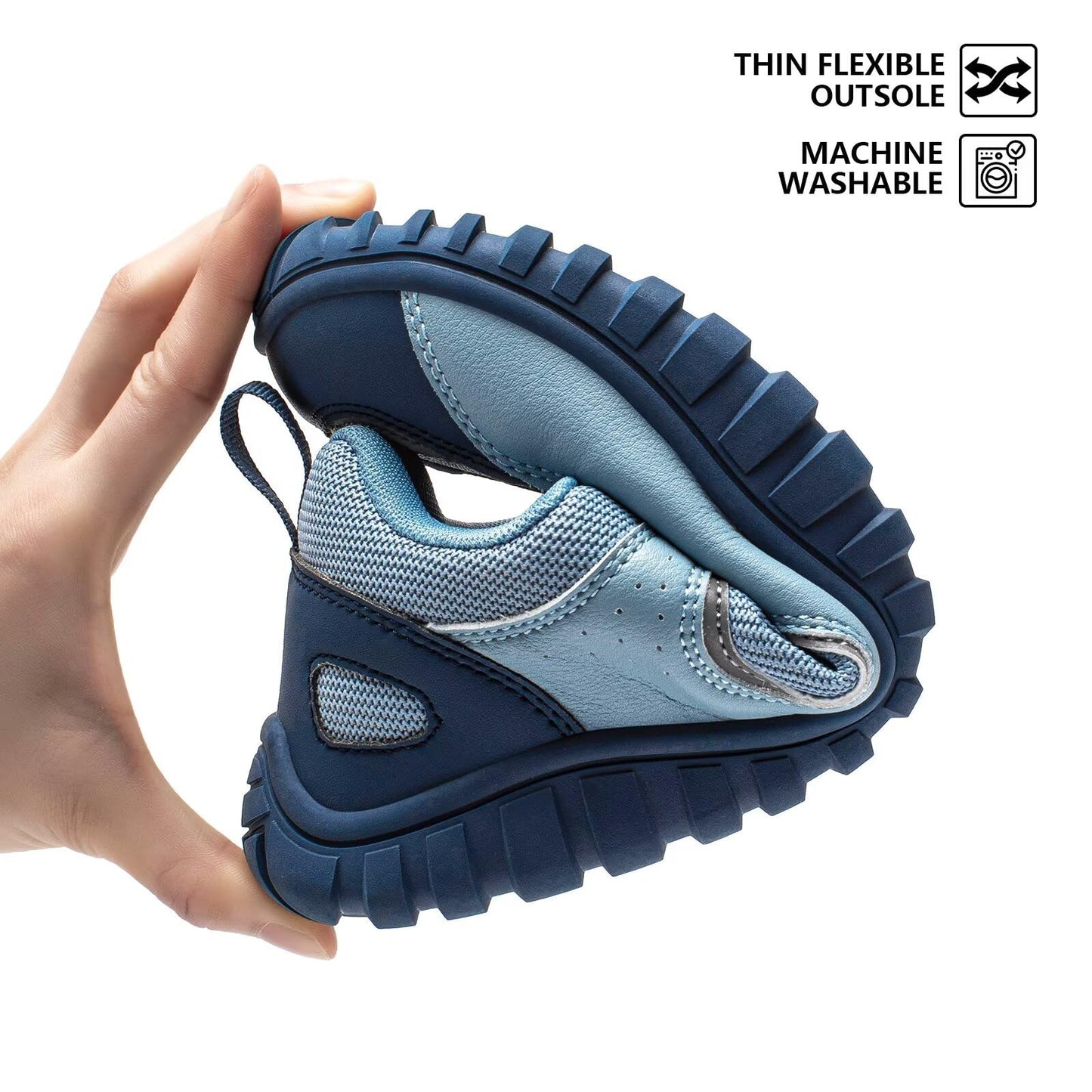 HOBIBEAR Women Barefoot Shoes Wide Toe Box Zero Drop Sole Sneakers Trail Running Minimalist for Outdoor Casual Gym Trekking Travel Training Walking Blue