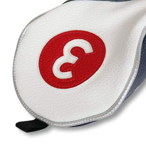 Craftsman Golf White Blue Red Pu Leather Diagonal Stripes Fairway 3 Wood Headcover for All Brands Callaway Big Bertha Cobra Taylormade Ping Mizuno Etc. (3 Wood Headcover)