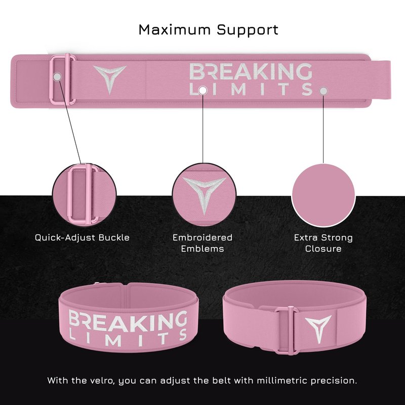 Breaking Limits Pink Lifting Belt - Weight Lifting Belt Women - Squat Belt for Gym, Weightlifting, Powerlifting, Deadlifts - Cinturones para Hombre Gym - Woman Lifting Belts (Small)