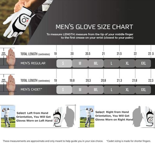 FINGER TEN Premium Golf Gloves - Cabretta Leather, All-Weather Grip, Comfortable Fit | Sizes S-XL
