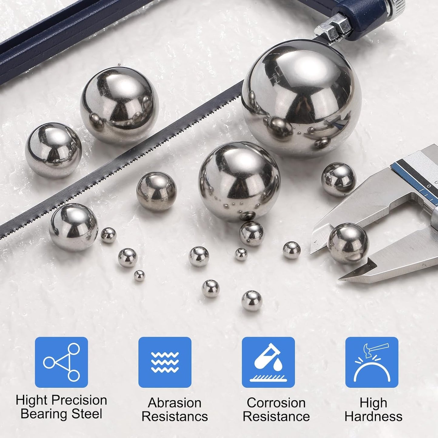 Uxcell 400Pcs Precision Balls - 1.5mm Diameter G200 Stainless Steel Bearing Balls for Machinery & DIY