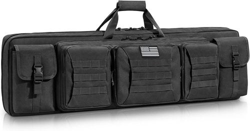 CVLIFE 42" Soft Rifle Case - Durable Double Long Gun Bag with Lockable Zipper & Backpack Strap for Outdoor Hunting