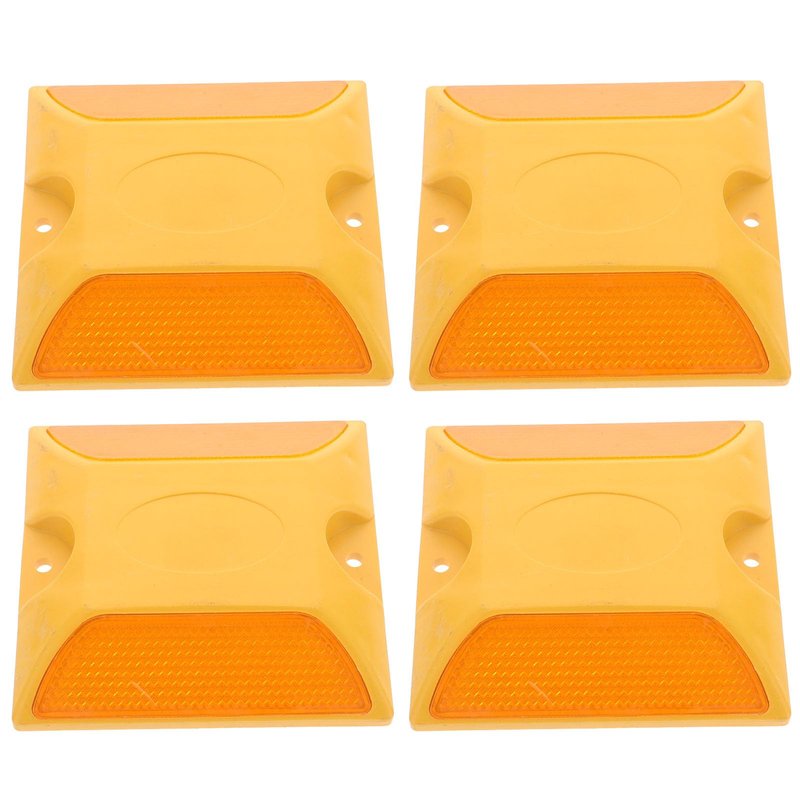 Yardwe Double-Sided Reflective Road Markers 3.93 Inch Durable Pavement Reflectors for Driveways Bike Paths Parking Lots Enhance Traffic Safety