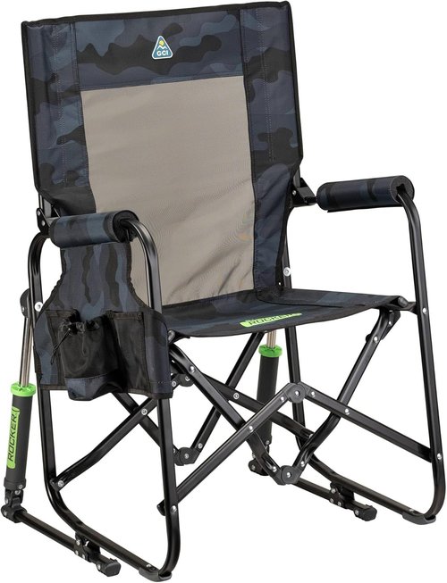 GCI Outdoor Stowaway Rocker - Portable Stealth Camo Folding Chair for Camping & Relaxation