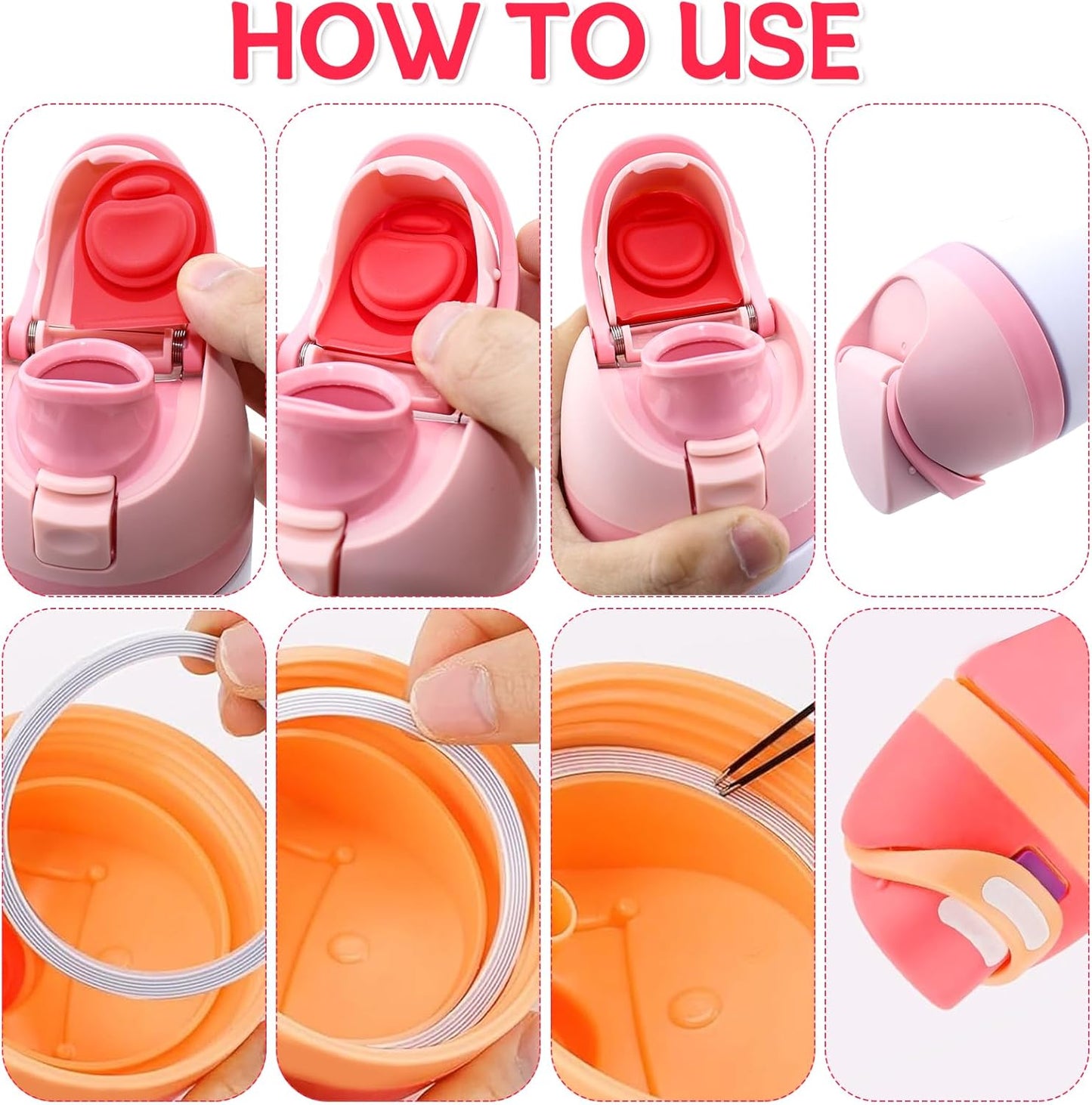 Owala | Replacement Lid Rubber Seal Stopper Set - Compatible with FreeSip Water Bottles | 4 Sets
