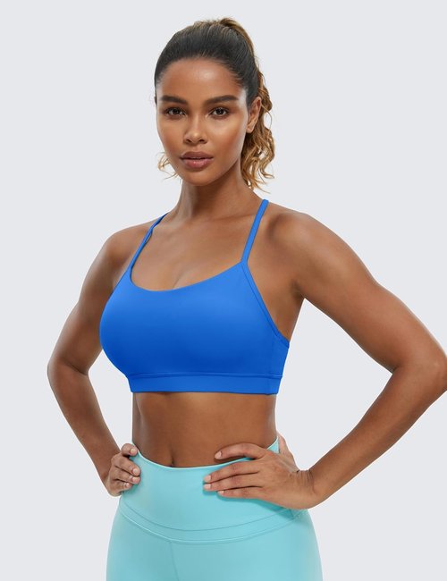 CRZ YOGA Butterluxe Y-Back Sports Bra for Women - Padded Racerback Workout Top in Various Sizes