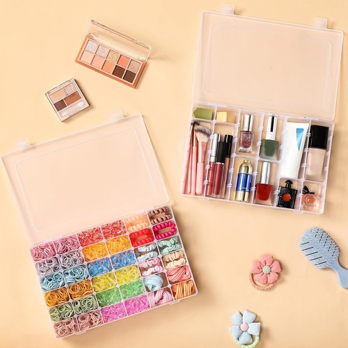 Clear Plastic Organizer Box by [Brand Name] - 36 Grids with Adjustable Dividers for Craft, Jewelry & Small Item Storage