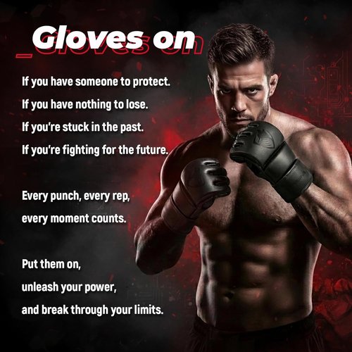 LIBERLUPUS MMA Gloves - Open Palm Sparring Gloves for Grappling & Kickboxing - Durable Synthetic Leather with Wrist Support