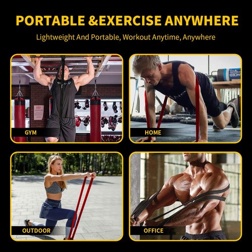 KANGFITER Resistance Bands for Working Out, Pull Up Bands for Men Women, Thick Heavy Resistance Band Set with Door Anchor, Elastic Exercise Bands for Body Stretching, Physical Therapy, Home Workouts