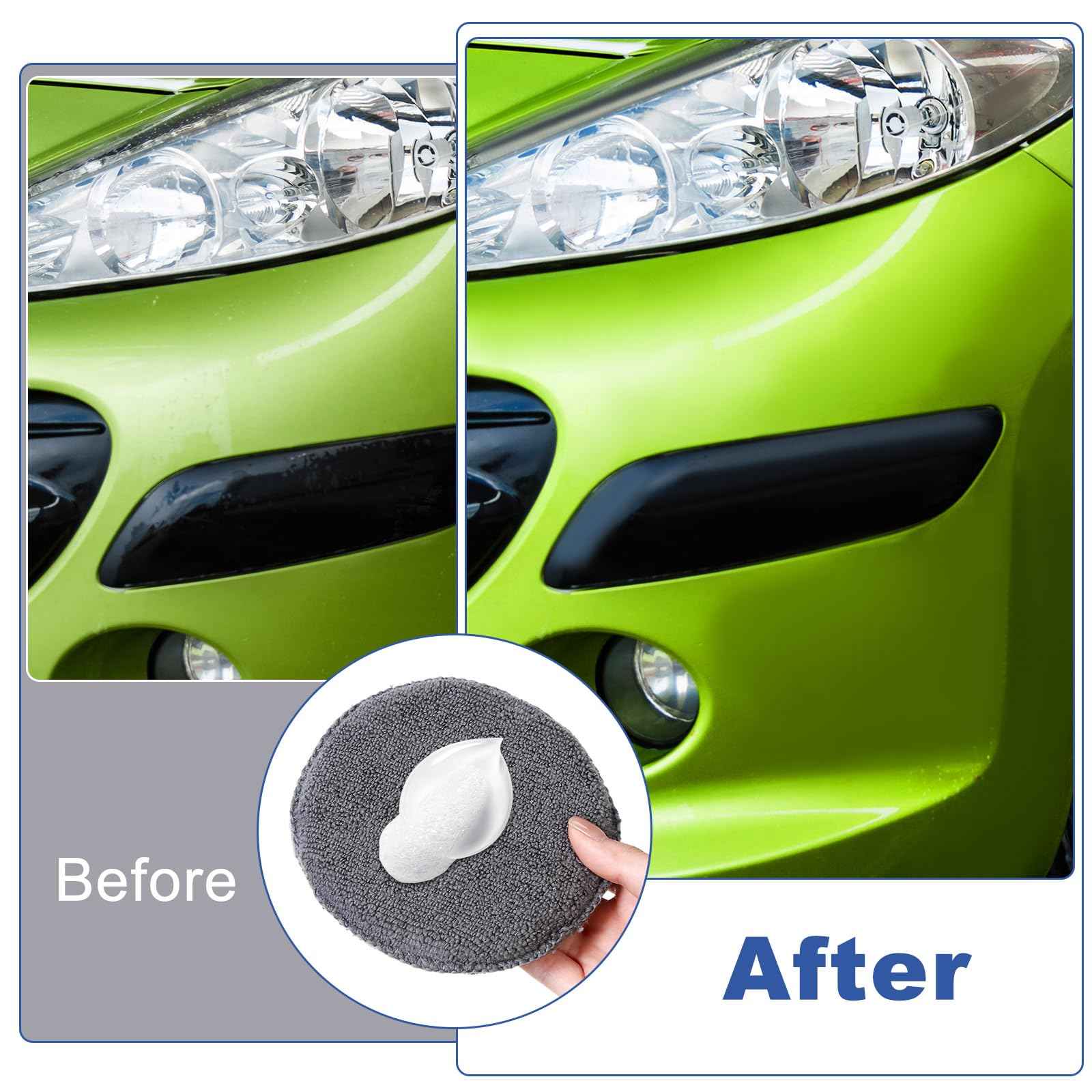 FillTouch 50 Pcs Microfiber Wax Applicator Pads 5 Inches Diameter Applicator Pads Bulk Soft Microfiber Wax for Car Polishing Foam for Car Cleaning(Blue, Gray)