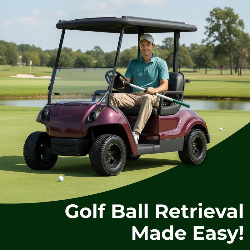 TAMP-IT 24" Gimme Grabber Golf Ball Retriever – Lightweight Pickup Tool, Easy Retrieval, Ideal for Scramble Play & Personal Use, Water Retriever Tool, Picker Upper Grabber, Non-Slip Golf Ball Picker