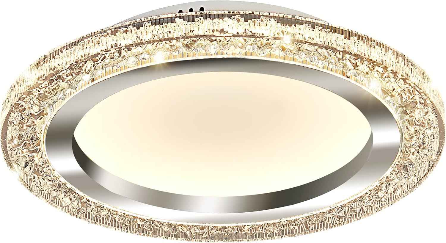 28W Gold LED Flush Mount Ceiling Light - 12" Modern Round Fixture for Bedroom, Kitchen, Bathroom