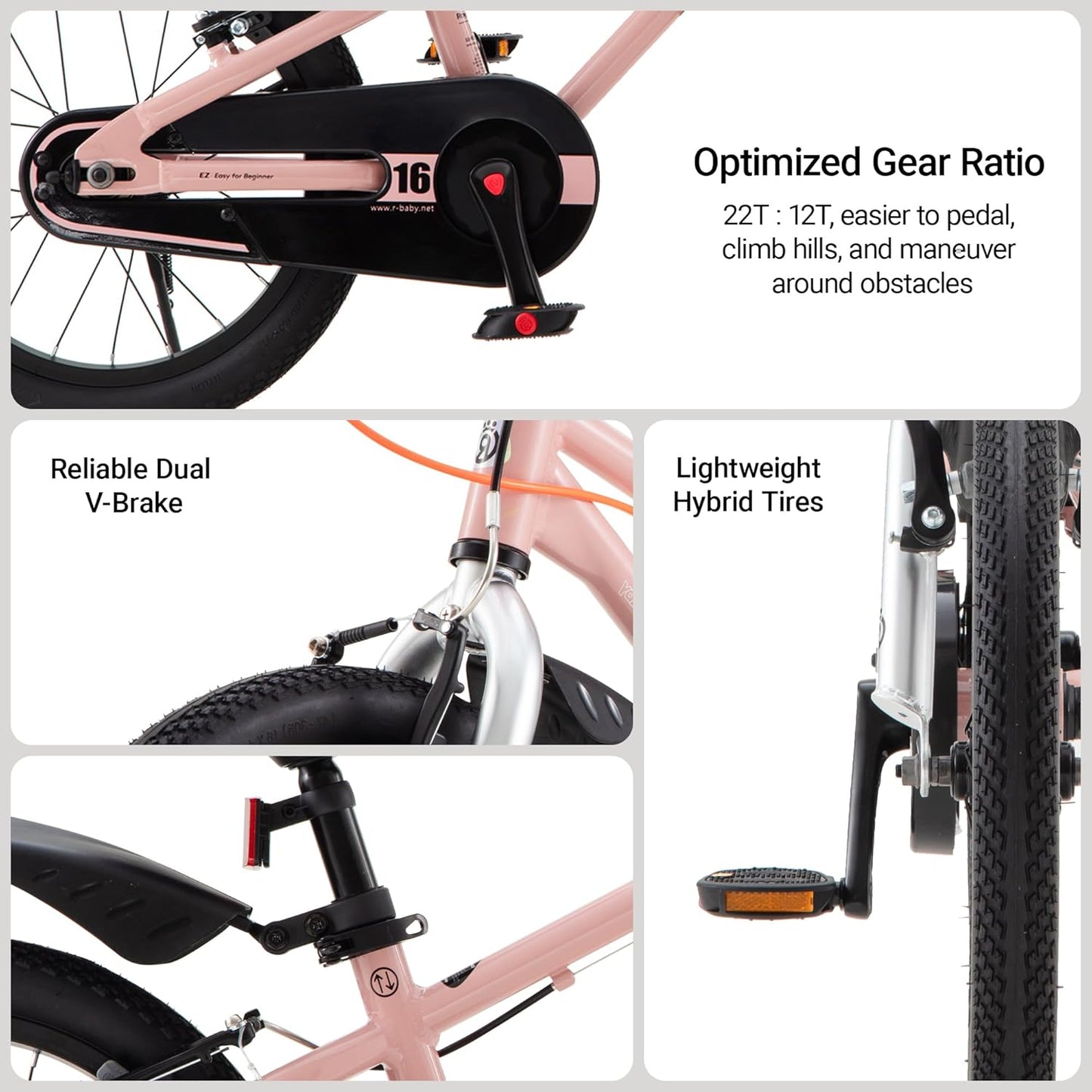 RoyalBaby EZ Fride Kids Bike - Lightweight Aluminum 2-in-1 Balance & Pedal Bike | 16, 18, 20 Inch for Ages 4+