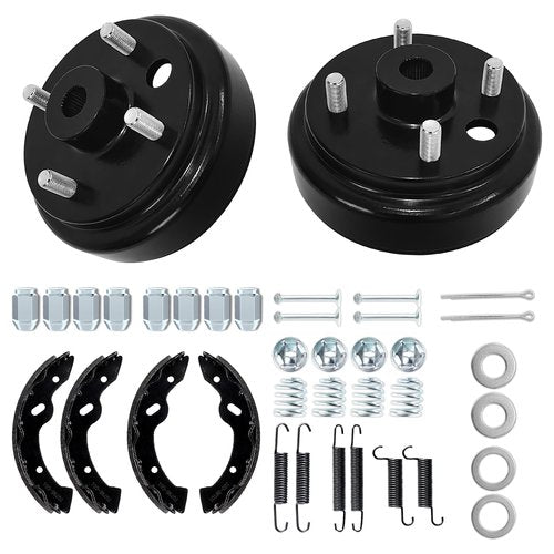 Golf Cart EZGO Maintenance Brake Drums Kit for Electric EZGO TXT 1997-Up, With Brake Hub Drums, Brake Shoes&Brake Sping Kits, Replace OEM 19186G1 70794G01 70795G01 (Not Fit 4-Cycle Gas Models)