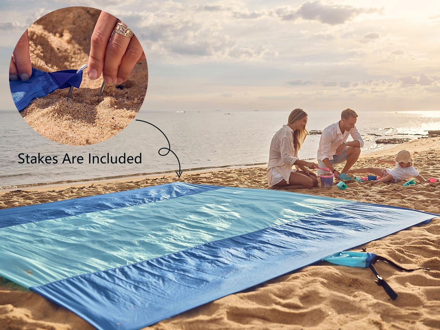 WEKAPO Beach Blanket - Extra Large Sandproof & Waterproof Mat | Quick Drying for Picnics, Camping & Vacations