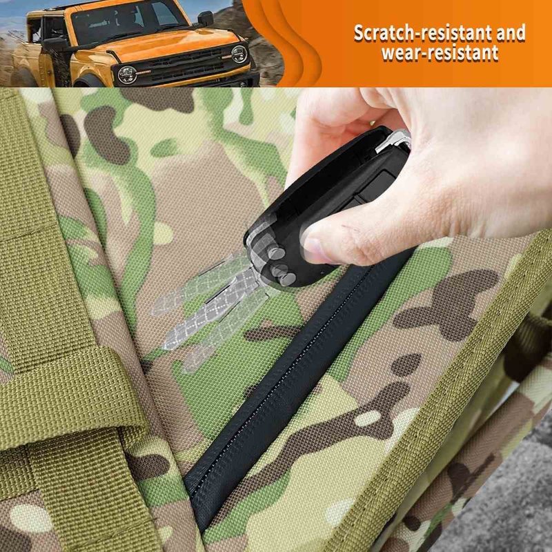 Xomzema 2 Pcs Roll Bar Storage Bag for Ford Bronco Offroad 2/4 Door 2021-2025,Multi-Pockets Cargo Cage Bag Saddlebag Tool Organizer for Waterproof Hiking Camping (Camouflage)
