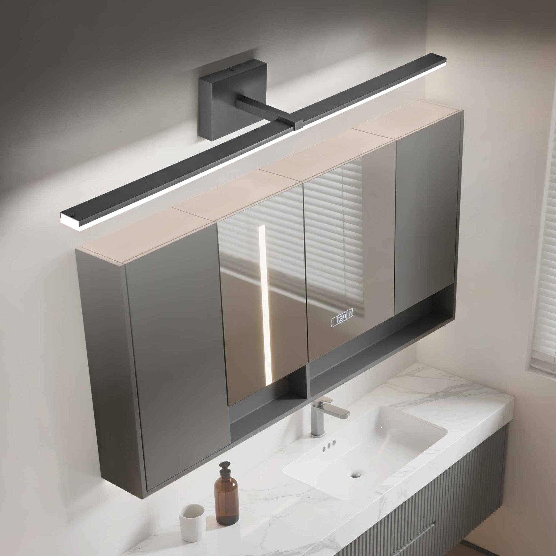 ZUZITO Modern LED Dimmable Vanity Light 40 inch Matte Black Bathroom Wall Lighting Fixtures