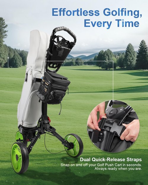SKYJDM 14-Can Golf Cart Expandable Cooler Bag, Soft Insulated Cooler Bag with Hook-and-Loop Lid & Golf Tees Holder for Camping & Outdoor Activities, Fits on Golf Push Cart(Black)