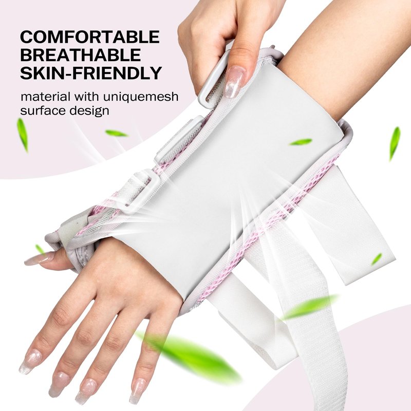 Medibot Wrist & Thumb Brace for Day & Night Support - Adjustable Spica Splint for Carpal Tunnel, De Quervain's, Tendonitis Pain Relief and Arthritis, R/M Size Pink for Men & Women