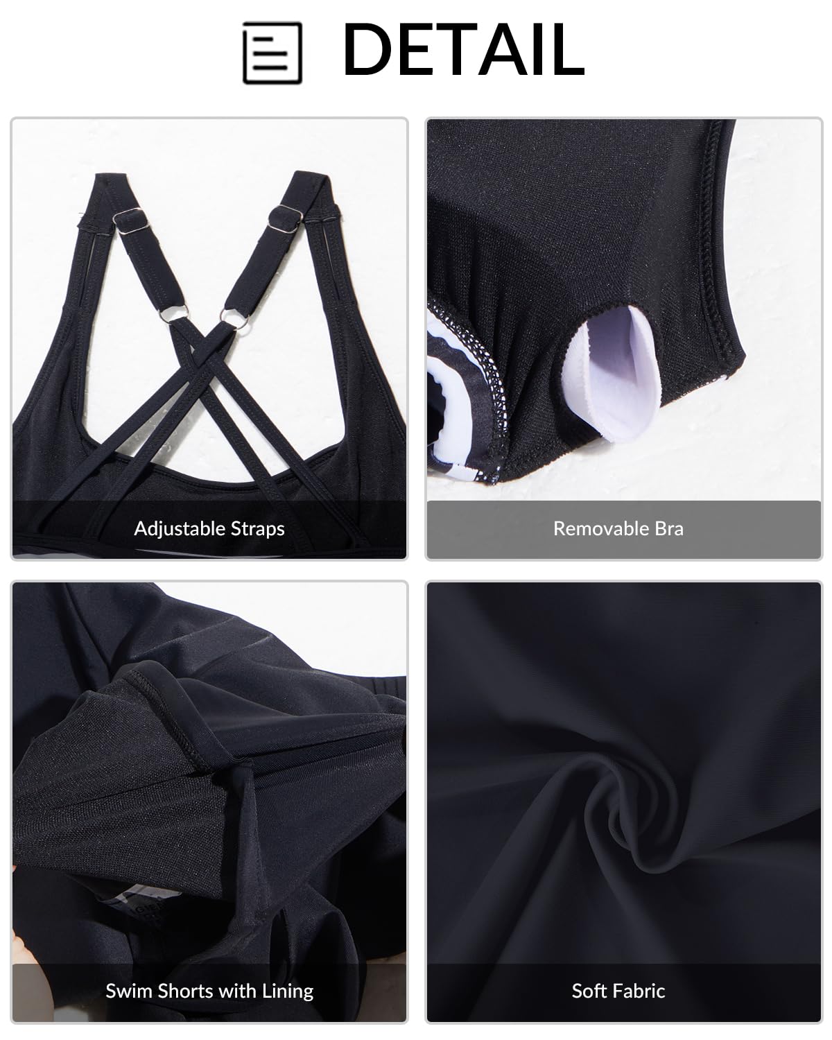 Yonique Tankini Swimsuits for Women Athletic Swim Tank Top with Boy Shorts Two Piece Tummy Control Bathing Suits Navy Blue and Leaf M