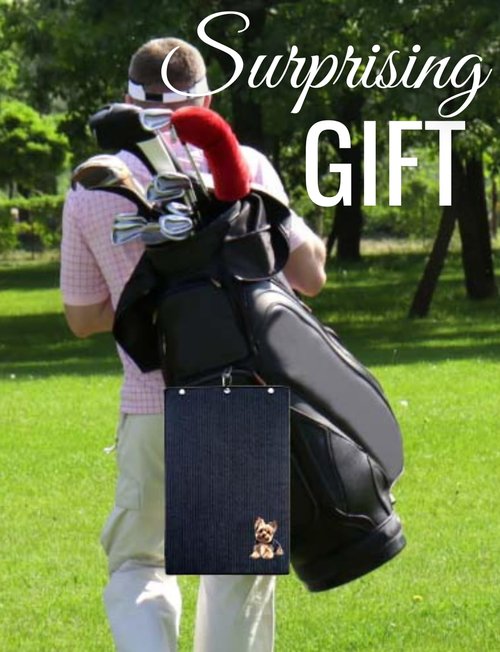 CybGene Yorkie Gifts Golf Towel, Gifts for Yorkshire Lovers, 15.7“x23.6” Microfiber Golf Towel for Golf Bags for Birthday, Christmas