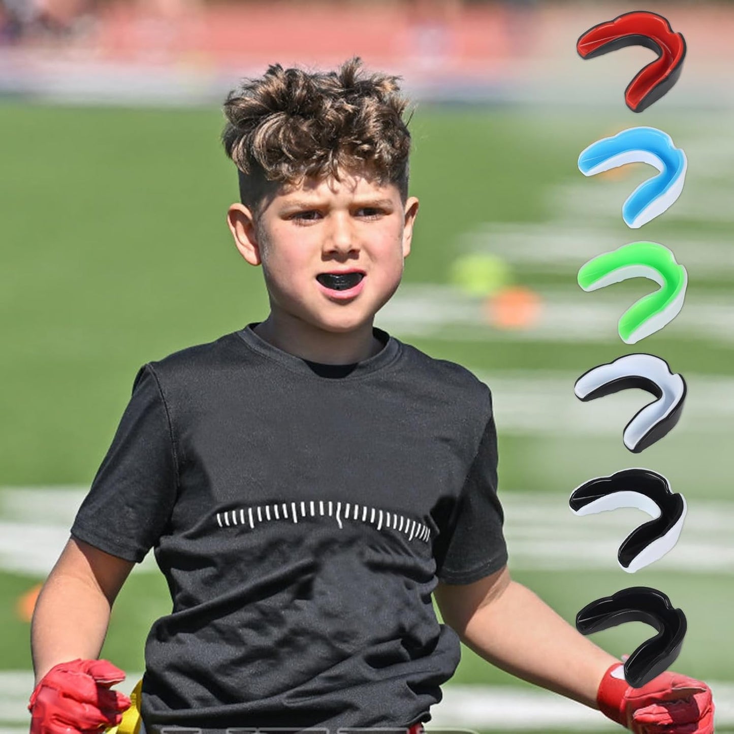 Skiennix Sports Mouthguard - 6 Pack Kids & Youth Protective Gear with Case for Boxing, MMA & More | Size L