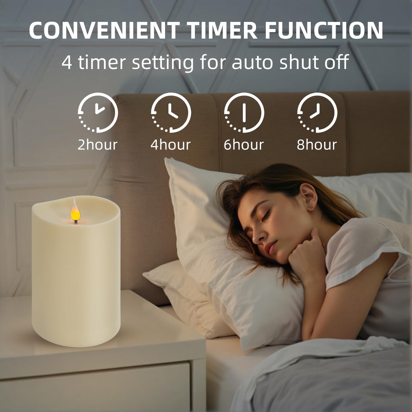 SUNGEGE Flameless LED Candle with Remote, 4x6 Inch Plastic Pillar Candle, Battery Powered, Flickering Flame with Timer & Dimming, Ivory – Safe, Realistic Home or Event Decor