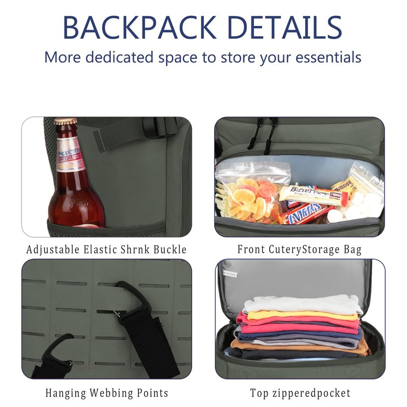 Cooler Backpack, 30 Can Backpack Cooler 4-Sided Cold Retention Technology, Lightweight & Hands-Free for Beach, Camping, Hiking, and Tailgating