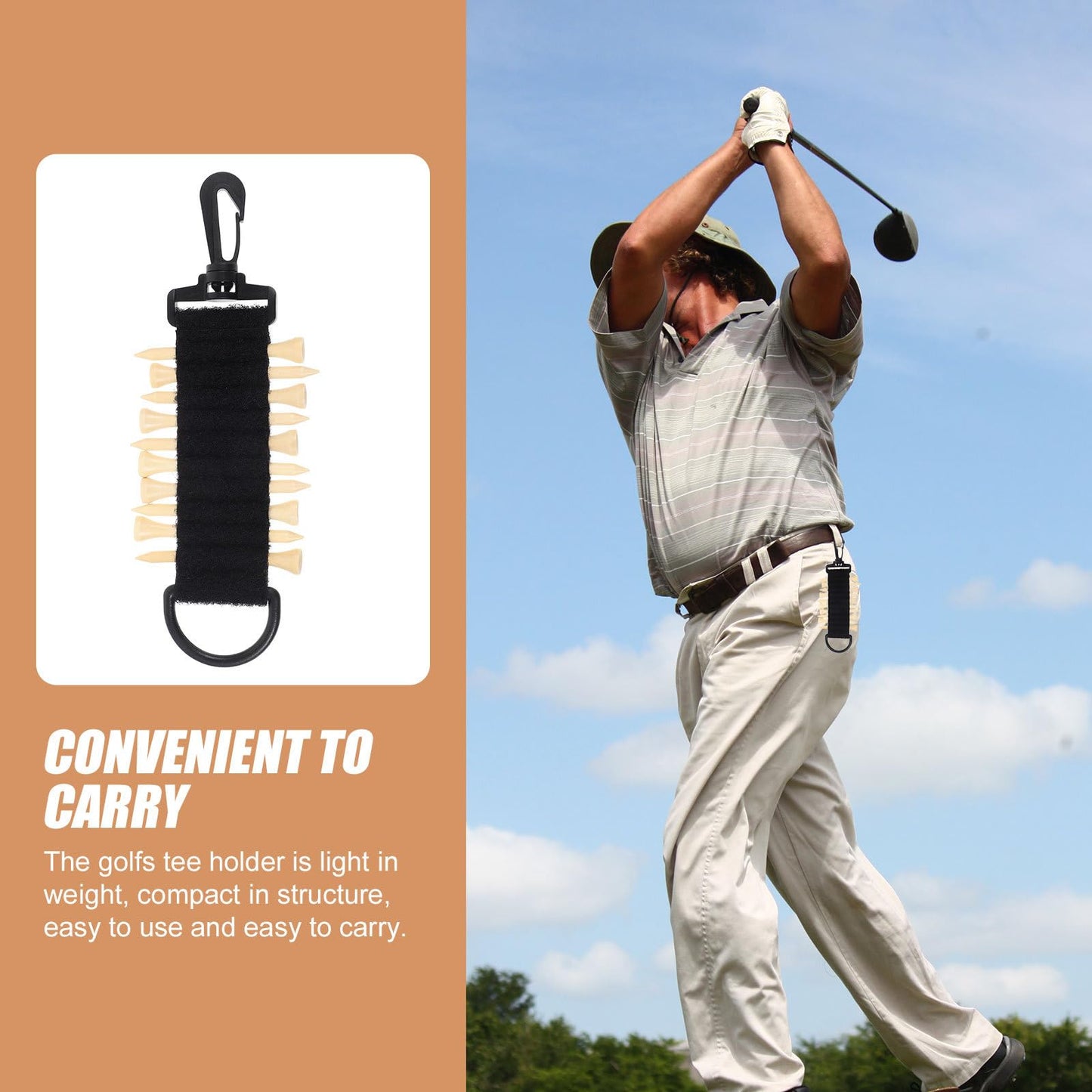 ABOOFAN 1 Set of Tee Stand Hanging Tee Holder Plastic Golfs Tees Carrier Organizer Golfs Ball Supply