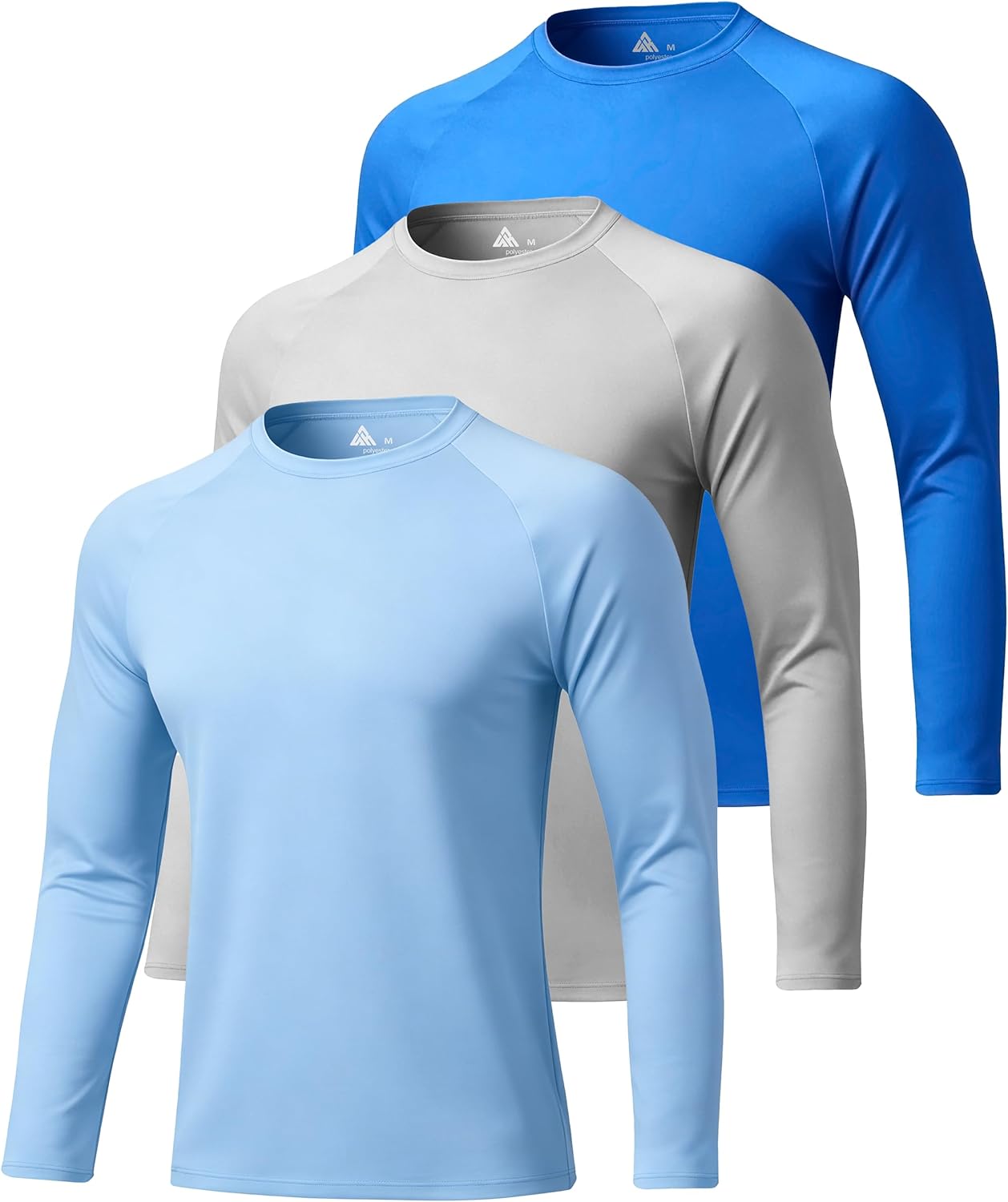 Skiennix Long Sleeve Shirts for Men - UPF 50+ UV Protection | Moisture-Wicking Workout & Swim Gear - 3 Pack