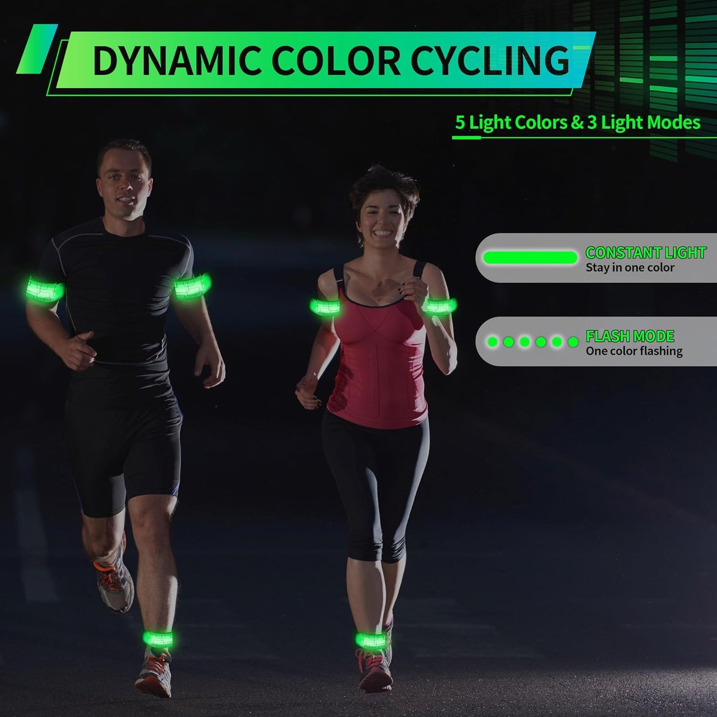 Skiennix LED Armband - Rechargeable Safety Light for Running & Night Activities | High Visibility Reflective Gear