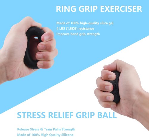 Grip Strength Trainer Kit by [Brand Name] - 5-Piece Set for Hand and Forearm Strengthening | Injury Recovery & Stress Relief