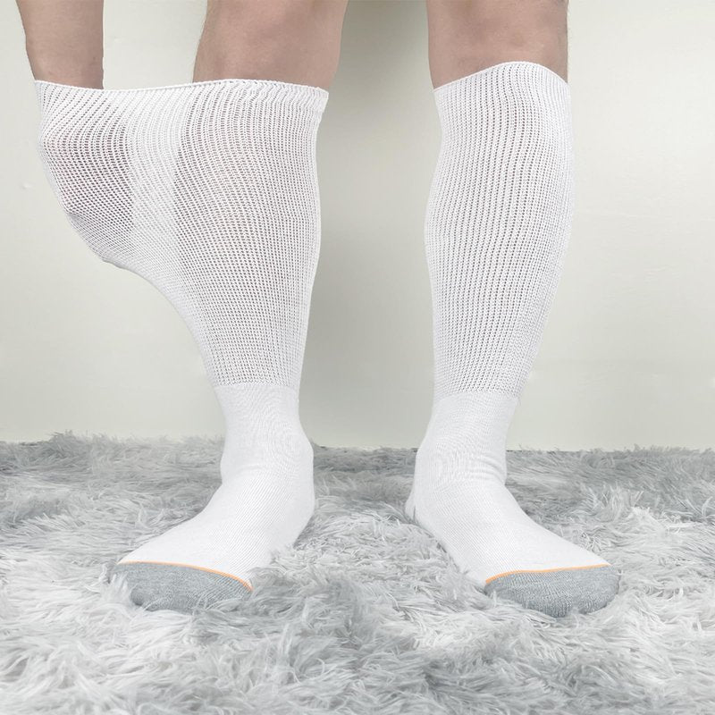 Ioryzek 2 Pairs Walking Boot Socks Liner air Cam Walker Cast Socks Fracture Boot Brace Breathable Surgical Orthopedics Socks for Men Women, White